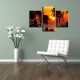 Obrazy na stenu - Západ slnka s palmami - 3dielny 90x60cm