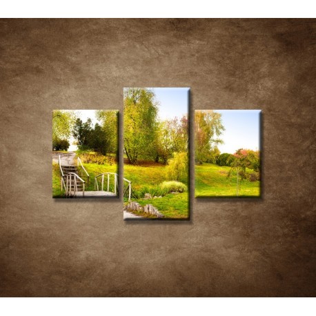Obrazy na stenu - Zelený park - 3dielny 90x60cm