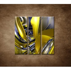 Obrazy na stenu - Žltá abstrakcia - 3dielny 90x90cm