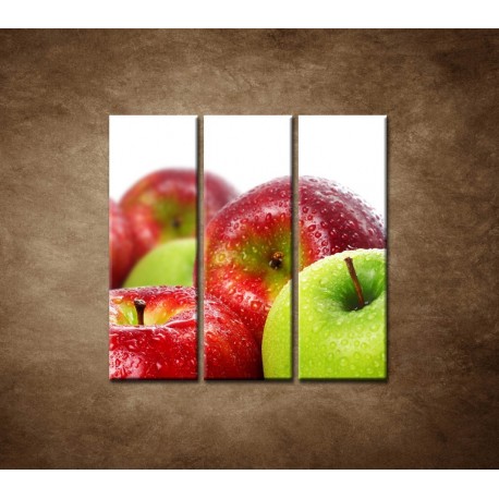 Obrazy na stenu - Červené a zelené jablká - 3dielny 90x90cm