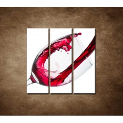 Obrazy na stenu - Červené víno - 3dielny 90x90cm