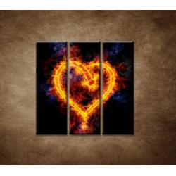 Obrazy na stenu - Ohnivé srdce - 3dielny 90x90cm