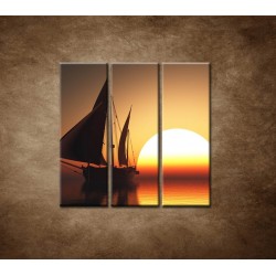Obrazy na stenu - Západ slnka na mori - 3dielny 90x90cm