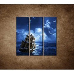 Obrazy na stenu - Búrka na mori - 3dielny 90x90cm