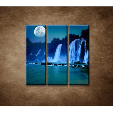 Obrazy na stenu - Nočné vodopády - 3dielny 90x90cm