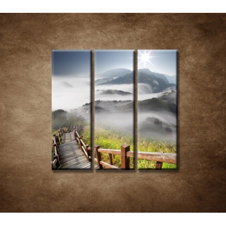 Obrazy na stenu - Mraky nad horami - 3dielny 90x90cm