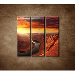 Obrazy na stenu - Západ slnka na horách - 3dielny 90x90cm