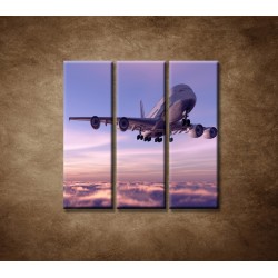 Obrazy na stenu - Lietadlo v oblakoch - 3dielny 90x90cm