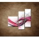 Obrazy na stenu - Ružová vlna - 3dielny 110x90cm