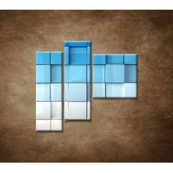 Obrazy na stenu - Modré kocky - 3dielny 110x90cm