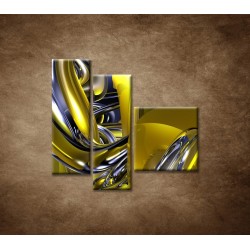 Obrazy na stenu - Žltá abstrakcia - 3dielny 110x90cm