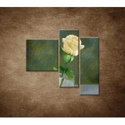 Obrazy na stenu - Maľovaná ruža - 3dielny 110x90cm