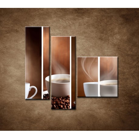 Obrazy na stenu - Šálka kávy - 3dielny 110x90cm