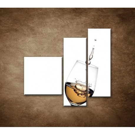 Obrazy na stenu - Biele víno - 3dielny 110x90cm