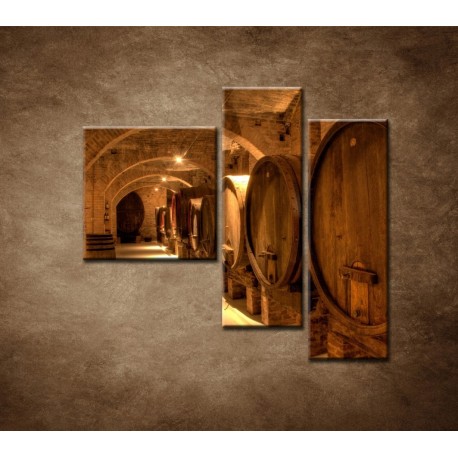 Obrazy na stenu - Vinárska pivnica - 3dielny 110x90cm