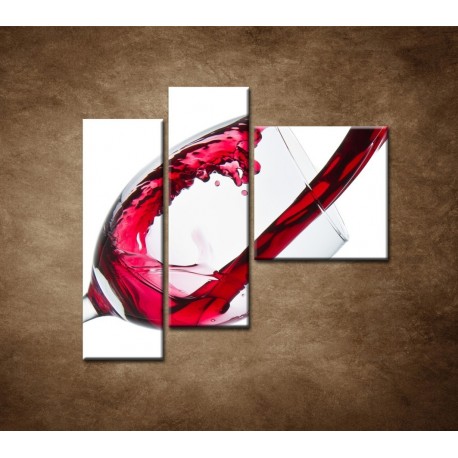 Obrazy na stenu - Červené víno - 3dielny 110x90cm