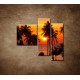 Obrazy na stenu - Západ slnka s palmami - 3dielny 110x90cm