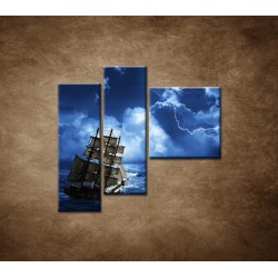 Obrazy na stenu - Búrka na mori - 3dielny 110x90cm