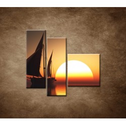 Obrazy na stenu - Západ slnka na mori - 3dielny 110x90cm
