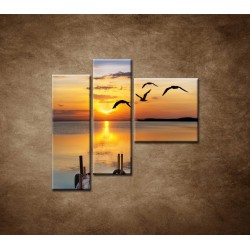 Obrazy na stenu - Západ slnka nad morom - 3dielny 110x90cm