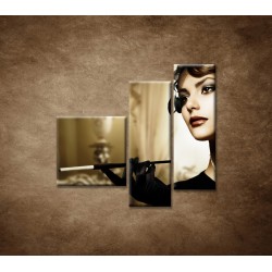 Obrazy na stenu - Žena s cigaretou - 3dielny 110x90cm