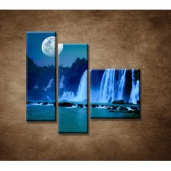 Obrazy na stenu - Nočné vodopády - 3dielny 110x90cm