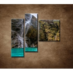 Obrazy na stenu - Prírodný vodopád - 3dielny 110x90cm