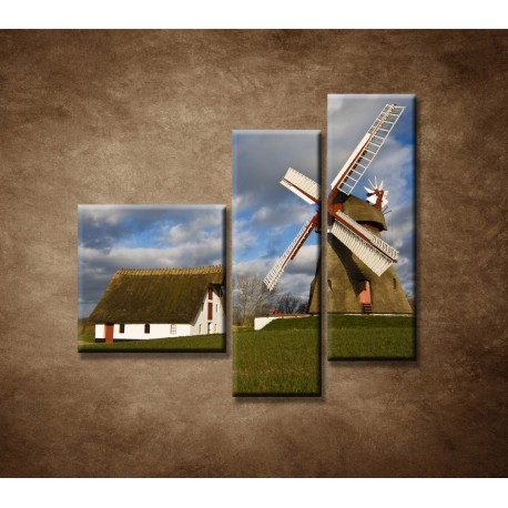 Obrazy na stenu - Veterný mlyn - 3dielny 110x90cm