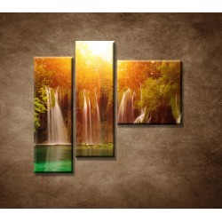 Obrazy na stenu - Vodopád 3 - 3dielny 110x90cm