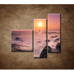 Obrazy na stenu - Východ slnka na pobreží - 3dielny 110x90cm