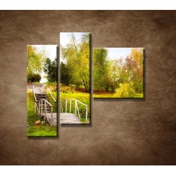 Obrazy na stenu - Zelený park - 3dielny 110x90cm