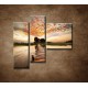 Obrazy na stenu - Západ slnka nad riekou - 3dielny 110x90cm