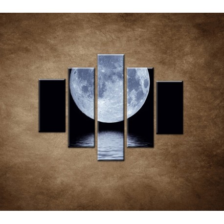 Obrazy na stenu - Mesiac nad hladinou - 5dielny 100x80cm