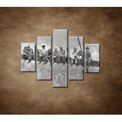 Obrazy na stenu - Robotníci na traverze - 5dielny 100x80cm