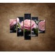 Obrazy na stenu - Kvety kamélie a kamene - 5dielny 100x80cm