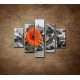 Obrazy na stenu - Oranžová gerbera a kamene - 5dielny 100x80cm
