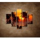 Obrazy na stenu - Západ slnka s palmami - 5dielny 100x80cm