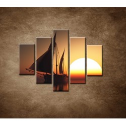 Obrazy na stenu - Západ slnka na mori - 5dielny 100x80cm