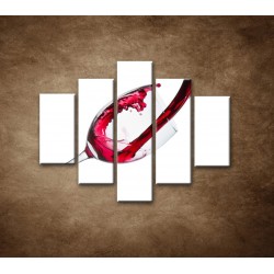 Obrazy na stenu - Červené víno - 5dielny 100x80cm