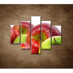 Obrazy na stenu - Červené a zelené jablká - 5dielny 100x80cm