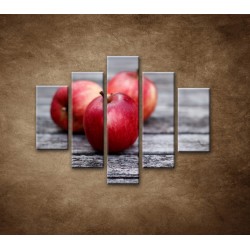 Obrazy na stenu - Červené jablká - 5dielny 100x80cm