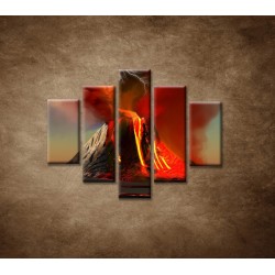 Obrazy na stenu - Sopka - 5dielny 100x80cm