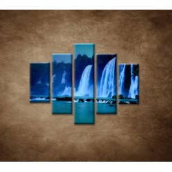 Obrazy na stenu - Nočné vodopády - 5dielny 100x80cm