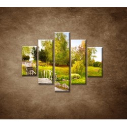 Obrazy na stenu - Zelený park - 5dielny 100x80cm
