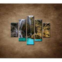 Obrazy na stenu - Prírodný vodopád - 5dielny 100x80cm