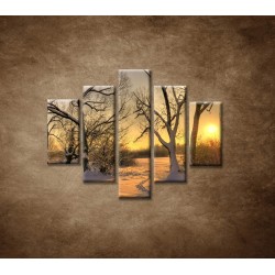 Obrazy na stenu - Krajina v zime - 5dielny 100x80cm