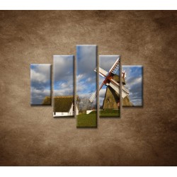Obrazy na stenu - Veterný mlyn - 5dielny 100x80cm