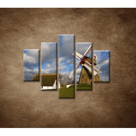 Obrazy na stenu - Veterný mlyn - 5dielny 100x80cm