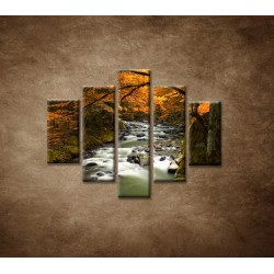 Obrazy na stenu - Jesenná krajina - 5dielny 100x80cm