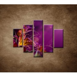 Obrazy na stenu - Fialové kvety - 5dielny 100x80cm